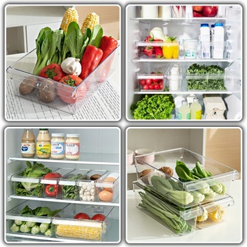 Набор из 3-х органайзеров для пищевых контейнеров для холодильника.