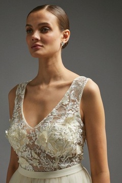 ПЛАТЬЕ Coast MAXI из ТЮЛЯ ЭКРУ 38 8BH