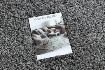 Ковер SOFFI мохнатый толщиной 160x220 см СЕРЫЙ #AF066