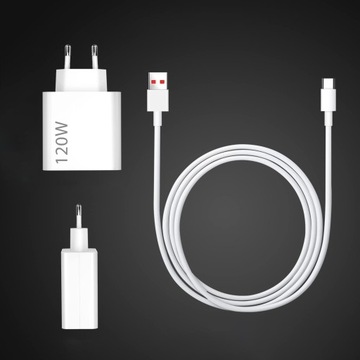 SZYBKA ŁADOWARKA Z KABLEM USB DLA XIAOMI/REDMI 120W