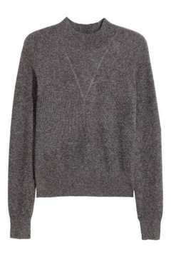 H&M HM Kaszmirowy sweter damski z półgolfem półgolf cienki dopasowany 36 S