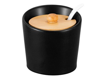 CUKIERNICA FLORINA ADRIA PORCELANOWA Z ŁYŻECZKĄ CZARNA 230ml