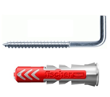 kołki fischer DUOPOWER 10x50mm + haki L 8szt
