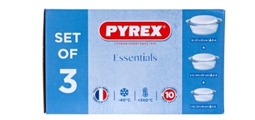 Набор из 3-х КРУГЛЫХ ПОСУДА ИЗ ЛИТЬЯ ИЗ ПИРЕКСА