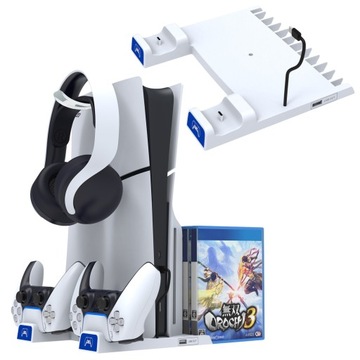 STOJAK PS5 SLIM ZE STACJĄ CHŁODZĄCĄ STACJA ŁADUJĄCA KONTROLERA PS5