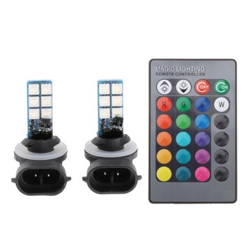 2 шт. RGB светодиодные автомобильные противотуманные фары с дистанционным управлением для грузовиков, штекер 881