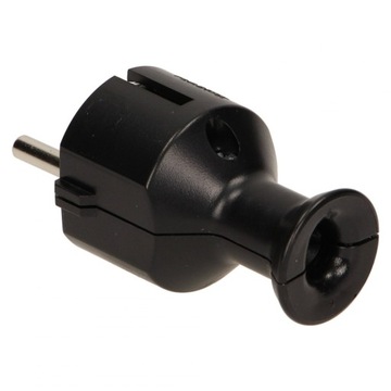 Вилка прямая съемная Uni-SCHUKO 2p+Z Schuko 16A 250V WT-40 ЧЕРНАЯ