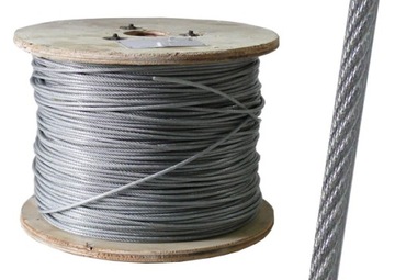 1m Lina Linka Stalowa PCV 4mm 6x7+FC ocynkowana