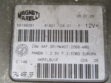 FIAT PANDA II 1.2 8V JEDNOTKA ŘÍZENÍ MOTORU IAW4AF.SP