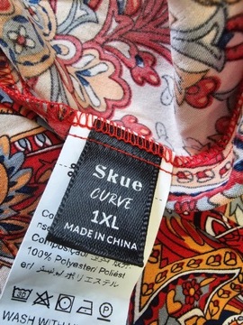 Shein красная юбка миди с рисунком 46