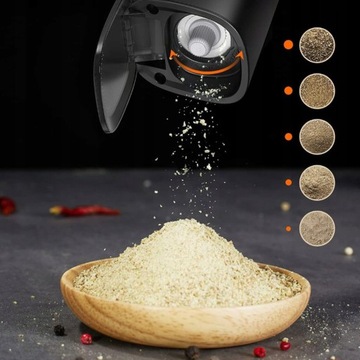 2X MŁYNEK ELEKTRYCZNY DO PIEPRZU SOLI PRZYPRAW USB Z OŚWIETLENIEM LED