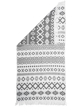 Dywan Kilim Boho Szary nowoczesny frędzle 80x150cm