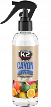 K2 CAYON FRESH CITRUS Odświeżacz powietrza zapach samochodowy do biura 250m