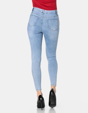 Jasne Jeansy Rurki Slim Spodnie Damskie 37162 W29