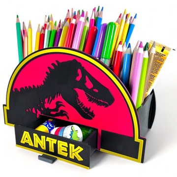 Organizer na biurko Przybornik na kredki JURASSIC Prezent na urodziny EKO