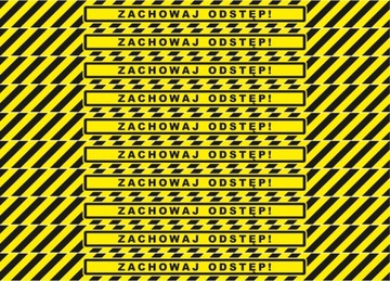 Naklejka na podłogę ZACHOWAJ ODSTĘP 10 szt ZESTAW