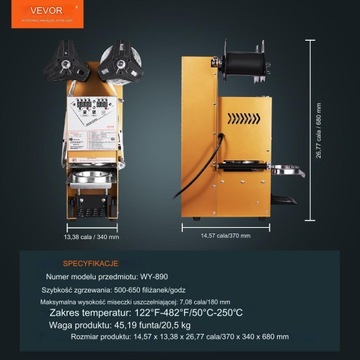 Zgrzewarka do kubków 500-650 kubków/h