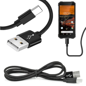 Kabel USB-C długi wtyk 9mm do telefonów pancernych
