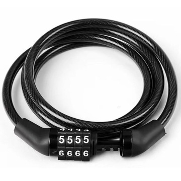 ВЕЛОСИПЕДНЫЙ ЗАМОК ВЕЛОСИПЕДНЫЙ ЗАМОК ПРОЧНЫЙ КАБЕЛЬ Код комбинации 110см