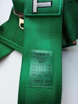Ремни TAKATA, длина 3 дюйма, 4 точки, FIA 2026