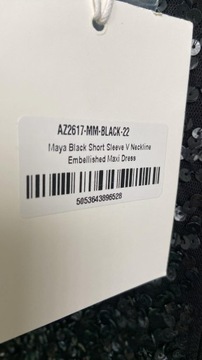 Sukienka długa tiulowa Maya Deluxe czarna 50 T10E97