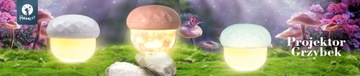 Ночник-проектор с белым грибом