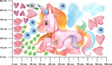 НАКЛЕЙКИ НА НАСТЕНУ ЕДИНОРОГ ЕДИНОРОГ 60CMX100CM