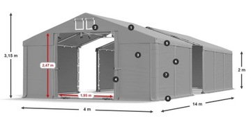 Гаражная палатка 4х14м DAS 560 SP