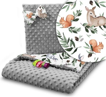 KOCYK MINKY 75x100 cm KOŁDERKA + PODUSZKA OTULACZ KOMPLET BABYMAM
