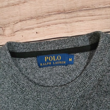 POLO RALPH LAUREN Bluza Crew Neck Oversize Szara Logowana r. M