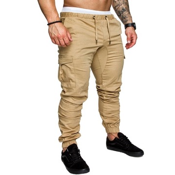 Cargo Pants Male Slim Fit Men's Overalls Solid Col