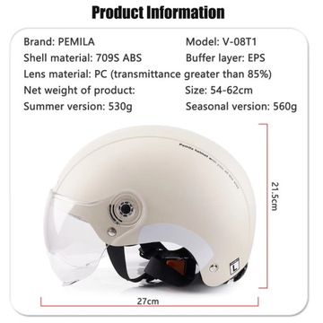 PEMILA Cycling Helmet With Goggles Lens Ear Protection Reflective Sticker