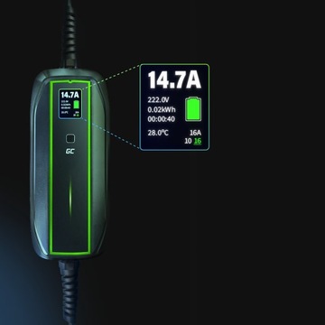Зарядное устройство Green Cell Type 2 Schuko EV, 3,68 кВт, 10/16 А для зарядки электромобилей PHEV