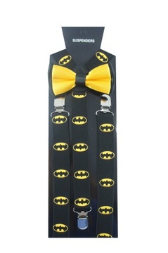 Szelki i muszka dla chłopca dziecka ok. 7-12 lat superbohater BATMAN WZORY!