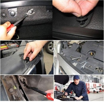 Spinki Kołki klipsy samochodowe tapicerka plastiki + łyżki ściągacze 795SZT