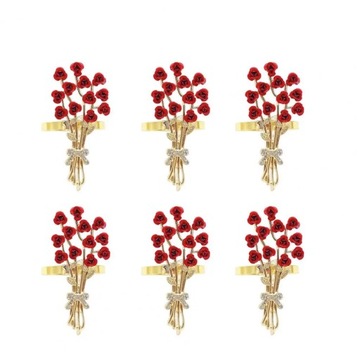6Pcs Unique Napkin Holders DIY Keep Clean Alloy Rhinestone Love Heart Rose
