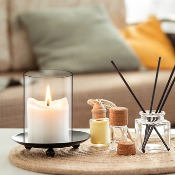 2 СТЕКЛЯННЫЕ КРЫШКИ ДЛЯ СВЕЧ, СТЕКЛЯННАЯ ТРУБКА ПОДСВЕЧНИКА