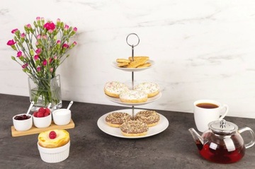 ТАРЕЛКА ДЛЯ ТОРТА БЕЛАЯ, МНОГОЯРУСНАЯ, 3-Х ЯРУСНАЯ