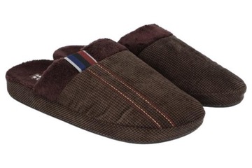AMERICAN CLUB SL02 SOLIDNE ELEGANCKIE KAPCIE DOMOWE MĘSKIE BROWN 43