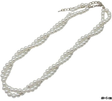 Korale Naszyjnik perły wisiorek biały DŁUGIE do owinięcia owijane dł.146 cm