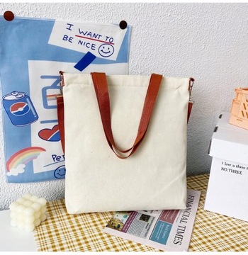 White tote bag handbag lady casual shoulder bag