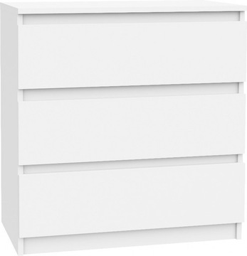 KOMODA 3 SZUFLADY 80CM SZAFKA BIAŁA BIAŁY