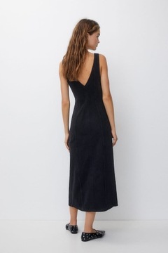 Pull and Bear czarna dżinsowa sukienka maxi M/L