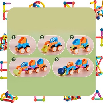 БОЛЬШИЕ МАГНИТНЫЕ БЛОКИ СТРОИТЕЛЬНЫЕ ОБРАЗОВАТЕЛЬНЫЕ ПАЛОЧКИ XXL ПАЛОЧКИ 115 шт.