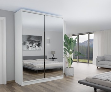 SZAFA PRZESUWNA GARDEROBA - 2D DALLAS 130x250 CM LUSTRO P DĄB SONOMA