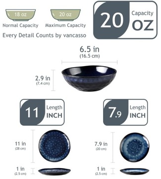 Vancasso керамогранитный обеденный сервиз STARRY, 12 предм.