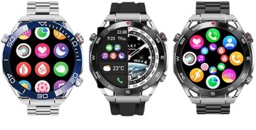 МУЖСКИЕ СМАРТЧАСЫ ГОВОРЯТ ДАВЛЕНИЕ ПОГОДА КОМПАС NFC 3 ремешка 400 мАч