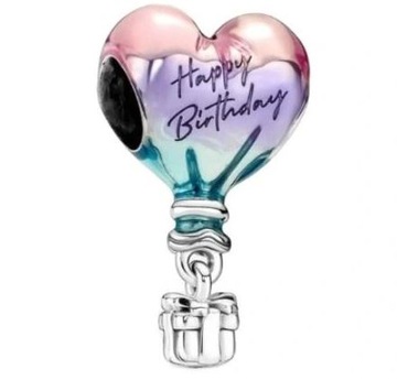 Charms urodzinowe balony urodziny balon srebro 925