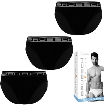 ZESTAW 3-PACK MĘSKIE SLIPY MAJTKI BRUBECK BAWEŁNA