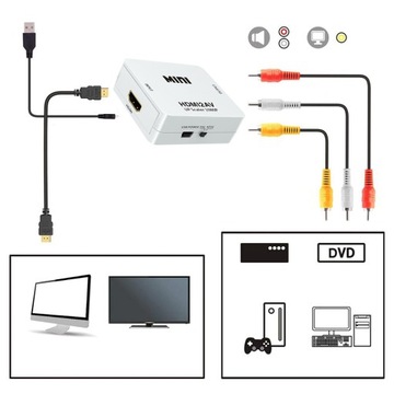 AV-АДАПТЕР КОНВЕРТЕР HDMI-RCA CINCH 1080P USB